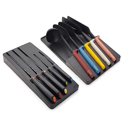 Afbeelding van Joseph Giftset Elevate Your Cooking Keukenhulpen en Messen met Houder 10 Delig Polypropyleen Multicolor