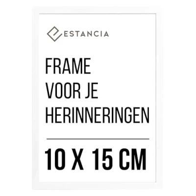 Afbeelding van Witte Lijst 10x15 cm met Onbreekbaar Plexiglas
