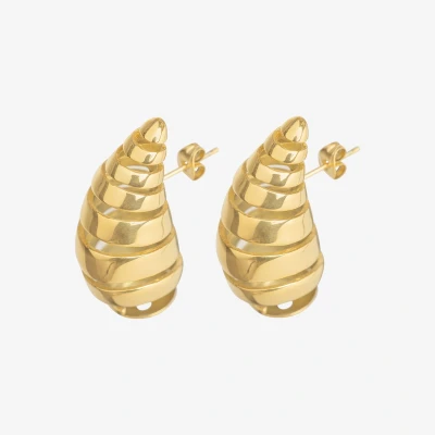 Afbeelding van Essenza Twisted Large Teardrop Earrings Gold