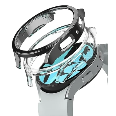 Afbeelding van Ringke Slim (2 Stuks) Compatibel met Samsung Galaxy Watch 6 40mm Case, Lichtgewicht PC Protective Hoesje Clear &amp; Dark Chrome