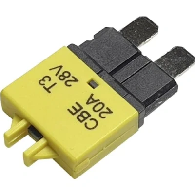Afbeelding van Hansor Circuit Breaker Standard, type 3, Manual Reset, 20A CBE3 Series Zekeringautomaat standaard vlakzekering 20 A Geel 1 stuk(s)