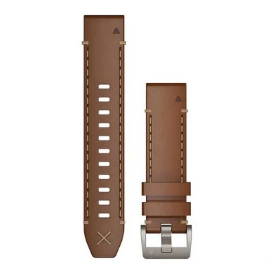Afbeelding van Garmin Quick Release Horlogebandje Italiaans Leren Wearablebandje 20mm Donkerbruin Reliëf