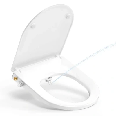 Afbeelding van YEAUPE PRO Wc bril met bidet, automatisch sluitend, niet elektrisch, zelfreinigende dubbele sproeiers, aparte achterkant en vrouwelijke reiniging, wit D
