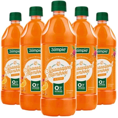 Afbeelding van 5x Slimpie Siroop Sinaasappel Framboos 650 ml