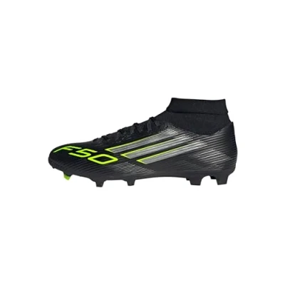 Afbeelding van adidas Performance F50 League FG/MG Voetbalschoenen met kunststof noppen, Heren, Maat: 47 1/3, Core black/iron metallic/lucid lemon Schoenen