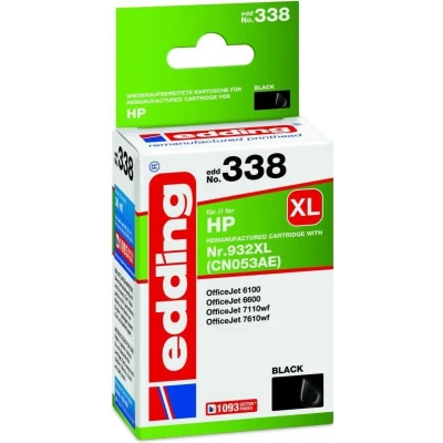 Afbeelding van Edding Inktcartridge vervangt HP 932XL, CN053AE Compatibel Zwart EDD 338
