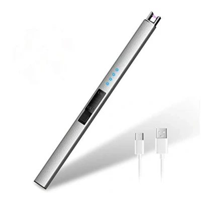 Afbeelding van HOTERB Elektrische kaarsaansteker, oplaadbare USB aansteker met LED batterijdisplay, plasmaboogaanstekers winddichte en vlamloze intrekbare kop voor barbecues, fornuizen, vuurwerk, op de camping