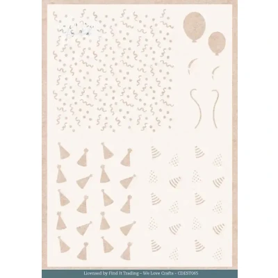 Afbeelding van Stencil Card Deco Essentials Teddy Party A5