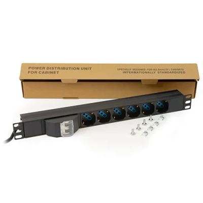 Afbeelding van &#039;Link lk10050 stekkerdoos stroomvoorziening voor Rack 19 met 6 universele stopcontacten