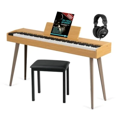 Afbeelding van McGrey DP 17 AL Design digitale piano set 88 gewogen toetsen met hamermechaniek en aanslagrespons 128 klanken 600 begeleidingsritmes incl. bank koptelefoon Licht essen