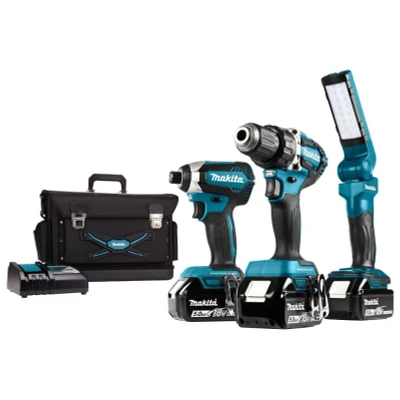 Afbeelding van Makita DLX3090TX1 18V Li ion accu combiset schroefboormachine &amp; slagschroevendraaier incl. LED lamp (3x 5.0Ah accu) in koffer