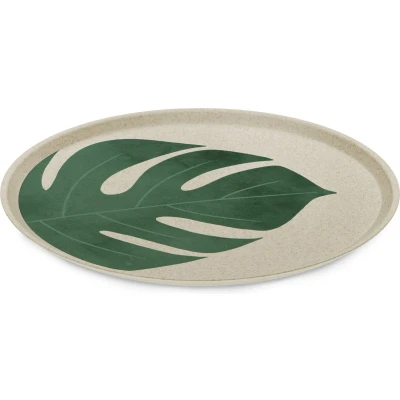 Afbeelding van Koziol Bio Circulair Connect Bord ø 25,5 cm Monstera Leaf Set van 4 Stuks Bruin