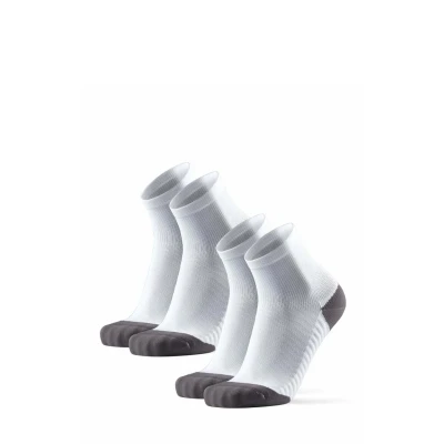 Afbeelding van DANISH ENDURANCE Anti Slip Hardloopsokken, Grip Lagen, Lichtgewicht, Demping, Dames &amp; Heren, 2 paar, Wit, 43 47