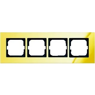 Afbeelding van Abb busch jaeger carat 4 voudig afdekraam glanzend horizontaal verticaal 320x107x11mm ip20 goud 2cka001754a4359