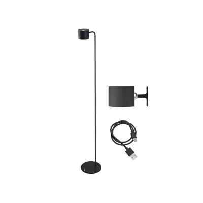 Afbeelding van BEPER P201UTP306 Lumì oplaadbare lamp, Vloer en tafellamp, In hoogte verstelbaar, Wandaccessoire, Inclusief USB kabel, Aanraakschakelaar aan, Zwart