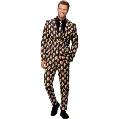 Afbeelding van Smiffy&#039;s Ghostbusters Kostuum Top Spokenjager Man Zwart Large Halloween Verkleedkleding