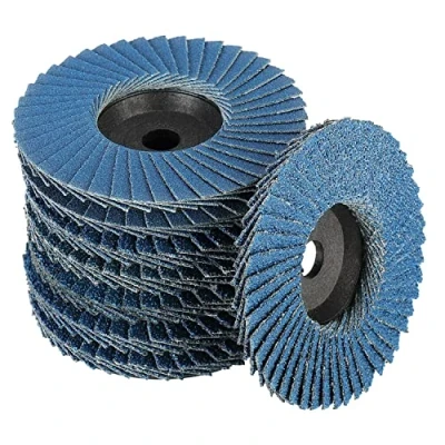 Afbeelding van 8 stuks waaierschijven, lamellschijven, slijpschijven, slijpschijf, ø 76 mm x 10 mm, korrel 40/60/80/120, gemengde set, lamellen, schuurmop flap schijf voor