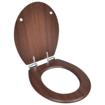 Afbeelding van Toiletbril soft close simpel ontwerp MDF bruin