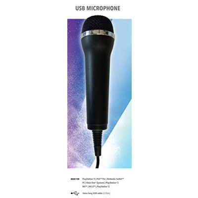 Afbeelding van Mikrofon voor Karaoke Games (Lets Sing, Voice of Germany, SingStar enz.) Playstation (PS3, PS4, PS4 Pro), Nintendo (Switch, Wii U, Wii), Xbox One (OneX, Ones) + PC 1e set universele USB