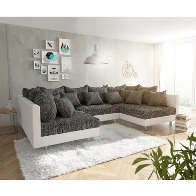 Afbeelding van Couch Clovis Wit zwart woonlandschap modulaire bank