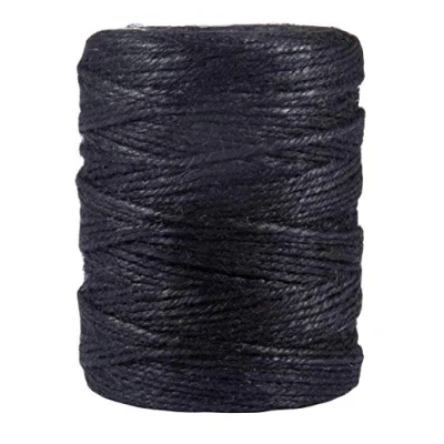 Afbeelding van Rayher 4200301 jutegaren, 3 voudig, 3,5 mm ø, spoel 280 m, kleur zwart, jute koord, bindgaren, bindkoord, decoratief jutekoord