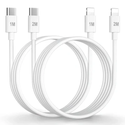 Afbeelding van USB C naar Lightning kabel 1M+2M, MFi gecertificeerd voor Phone oplaadkabel, iPad oplaadkabel compatibel met 14/13/12/11/X/XS/XR/8/7/6/SE