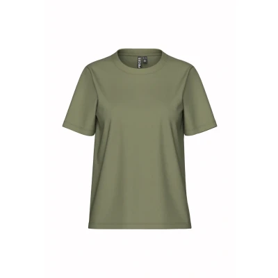 Afbeelding van Pieces Pcria Solid TEE Tshirt basic, Dames, Maat: Small, Deep lichen green