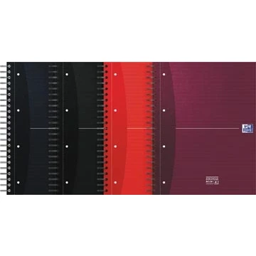 Afbeelding van Oxford Office Essentials European Book, 240 Bladzijden, Ft A4+, Geruit, Geassorteerde Kleuren Spiraalschrift
