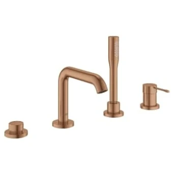 Afbeelding van Grohe Essence New afdekset 4 gats badrandcombinatie warm Sunset Geborsteld