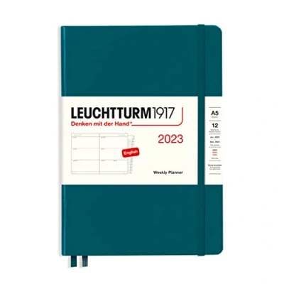 Afbeelding van LEUCHTTURM1917 365947 weekkalender medium (A5) 2023, 12 maanden, Pacific Green, Engels