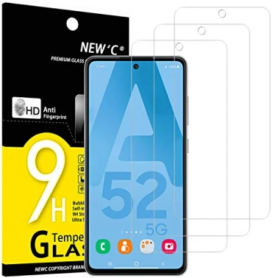 Afbeelding van NEW&#039;C 3 Stuks, Screen Protector voor Samsung Galaxy A52, A52 5G, A52S Gehard Glass Schermbeschermer Film 0.33 mm ultra transparant, resistent