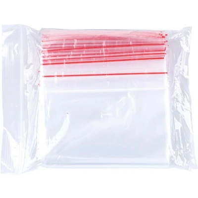 Afbeelding van OFFICER PRODUCTS Zip zak met druksluiting 12 x 18 cm / 100 stuks (1 stuk) transparant glashelder/druksluitzak Set/ritszak/polyzak/van vaste LDPE folie geschikt voor levensmiddelen