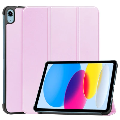 Afbeelding van Apple iPad 10.9 (2022) Hoes: iMoshion Trifold Bookcase Roze Kunstleder Tablet Hoezen