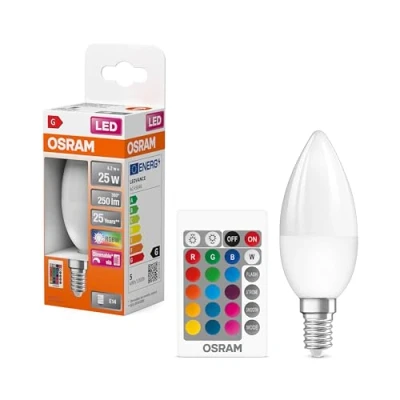 Afbeelding van 4 stuks Osram LED kogellamp E14 4.2W 250lm RGBW incl. afstandsbediening
