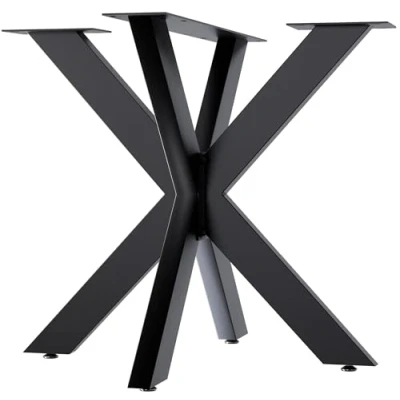 Afbeelding van CLP Biloxi tafelpoten metaal voor doe het zelf Hoogte 71 cm Stervormig tafelframe van gepoedercoat staal zwart 85x85