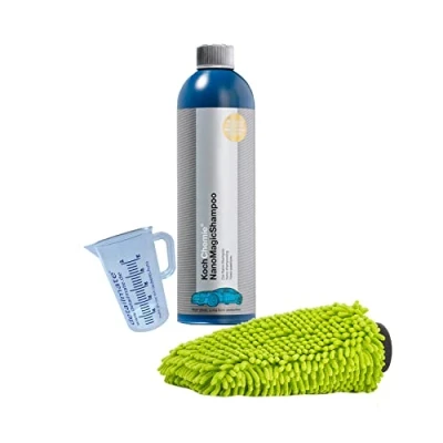 Afbeelding van detailmate Autowasset: Koch Chemie Nano Shampoo 750 ml + washandje Chenille geschaalde, hoogwaardige maatbeker 50