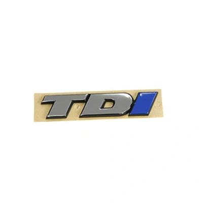 Afbeelding van Volkswagen 7D0853675CHCE opschrift TDI achterklep embleem logo, chroom/blauw
