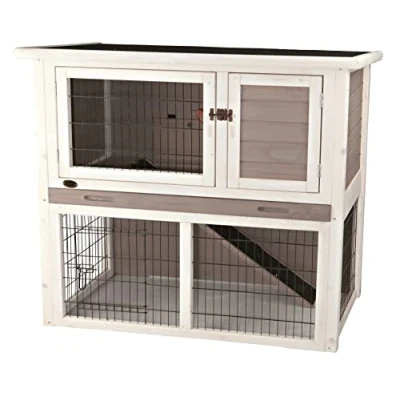 Afbeelding van Trixie Natura Konijnenhok Met Ren Grijs / Wit 104X97X52 CM