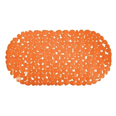 Afbeelding van MSV Douche/bad anti slip mat badkamer pvc oranje 35 x 68 cm Badmatjes