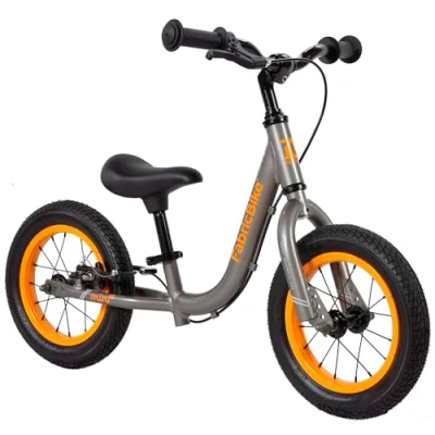 Afbeelding van FabricBike Mini 12&quot; Loopfiets voor 18 Maanden 4 Jaar Oude Jongens Meisjes. Trainingsfiets zonder pedalen. Ultralichte leerfiets met verstelbaar stuur en zadel. (Mini PRO Graphite &amp; Orange)