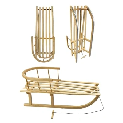 Afbeelding van Davoser Kinderslee, houten slee, sneeuwslee met rugleuning, 90 cm