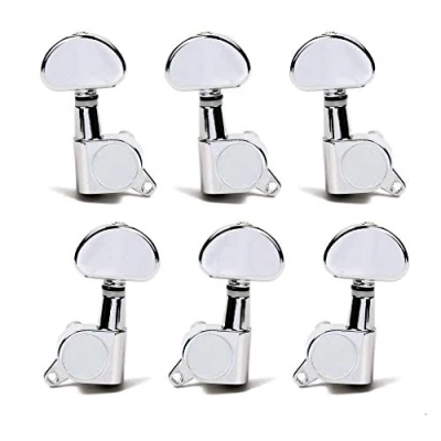 Afbeelding van Alnicov Gitaar String Tuning Pegs 3L3R Machine Heads Knoppen Tuners Hoofd Set Voor Elektrische Of Akoestische Gitaar, Chrome