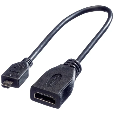 Afbeelding van ROLINE HDMI High Speed Kabel met Ethernet, F Micro M, 0,15 m