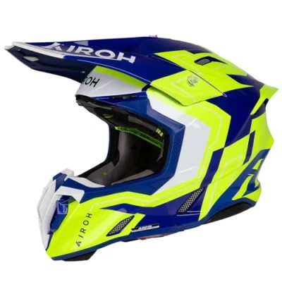 Afbeelding van Airoh 2024 Twist 3.0 Dizzy Crosshelm Blauw / Geel maat M