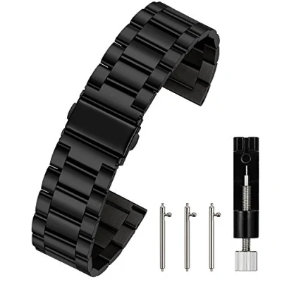 Afbeelding van Berfine uniseks roestvrij stalen snelspanner horlogeband, 16 mm 18 20 22 24 mm, M04