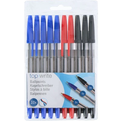 Afbeelding van Balpennen 3 kleuren 10 stuks
