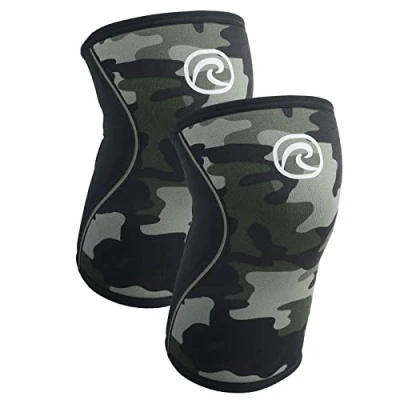 Afbeelding van Rehband 5mm kniebandage krachtsport, voor Cross Fit &amp; zware training, kniebeschermer van 5 mm neopreen, in vele kleuren en maten, unisex, Kleur:Camouflage 1 Paar, Maat:L