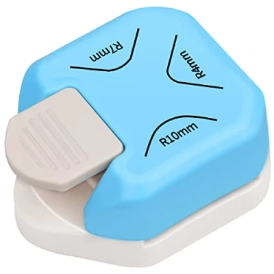 Afbeelding van iYinJuan 3 in 1 hoekperforator voor papier, R 4/7/10 mm pons, afgeronde hoeken van metaal en kunststof, hoeksnijder, snijgereedschap doe het zelfprojecten, scrapbooking, kaarten maken