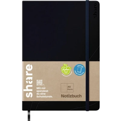 Afbeelding van share 4 0014001 Notitieboek Blanco Zwart Aantal paginas: 192 DIN A5