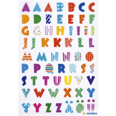 Afbeelding van 10x HERMA Etiket 6291 kleurrijke letters stone